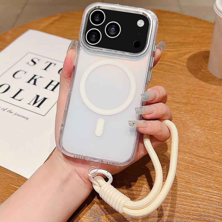 For iPhone 17 Pro Bright Shadow Magsafe Discoloration Phone Case with Wrist Strap(White)
For iPhone 17 Pro Bright Shadow Magsafe Discoloration Phone Case with Wrist Strap(White)