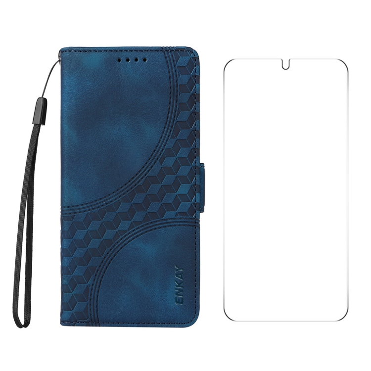 For Samsung Galaxy S25+ / S24+ 5G ENKAY Embossed Rhombus Starry Leather Phone Case with Screen Film(Blue)
For Samsung Galaxy S25+ / S24+ 5G ENKAY Embossed Rhombus Starry Leather Phone Case with Screen Film(Blue)