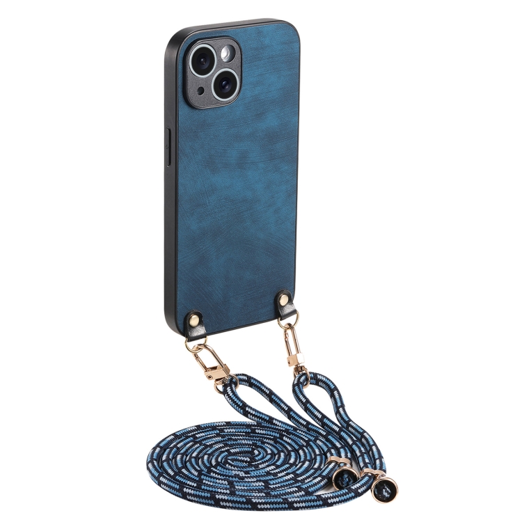 For iPhone 13 mini Vintage Leather PC Back Cover Phone Case with Crossbody Strap(Blue)
For iPhone 13 mini Vintage Leather PC Back Cover Phone Case with Crossbody Strap(Blue)