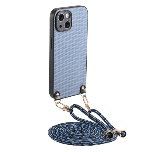 For iPhone 15 Plus Carbon Fiber Texture Leather Back Phone Case with Crossbody Strap(Blue)
For iPhone 15 Plus Carbon Fiber Texture Leather Back Phone Case with Crossbody Strap(Blue)