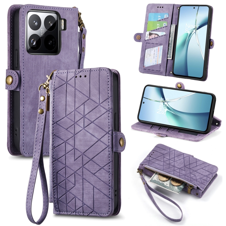 For Xiaomi 15 Geometric Zipper Wallet Side Buckle Leather Phone Case(Purple)
For Xiaomi 15 Geometric Zipper Wallet Side Buckle Leather Phone Case(Purple)