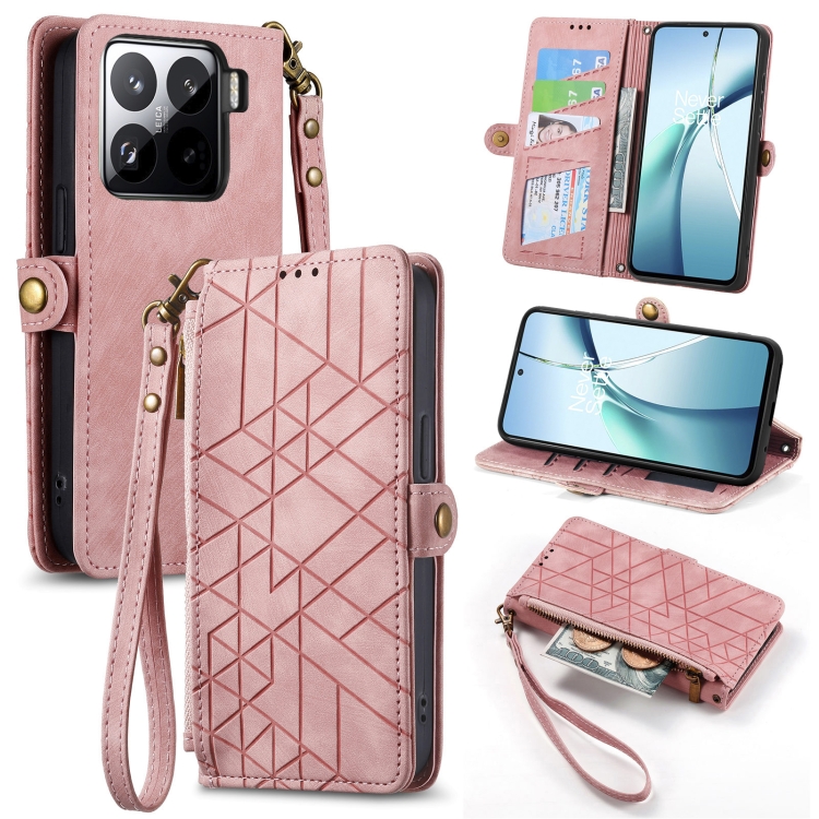 For Xiaomi 15 Pro Geometric Zipper Wallet Side Buckle Leather Phone Case(Pink)
For Xiaomi 15 Pro Geometric Zipper Wallet Side Buckle Leather Phone Case(Pink)