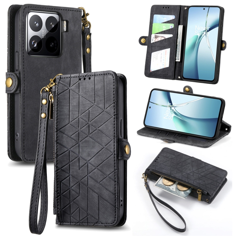 For Xiaomi 15 Pro Geometric Zipper Wallet Side Buckle Leather Phone Case(Black)
For Xiaomi 15 Pro Geometric Zipper Wallet Side Buckle Leather Phone Case(Black)