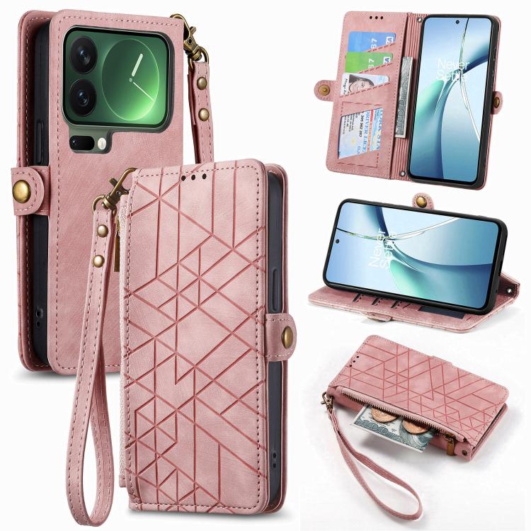 For Xiaomi 17 Pro Max Geometric Zipper Wallet Side Buckle Leather Phone Case(Pink)
For Xiaomi 17 Pro Max Geometric Zipper Wallet Side Buckle Leather Phone Case(Pink)