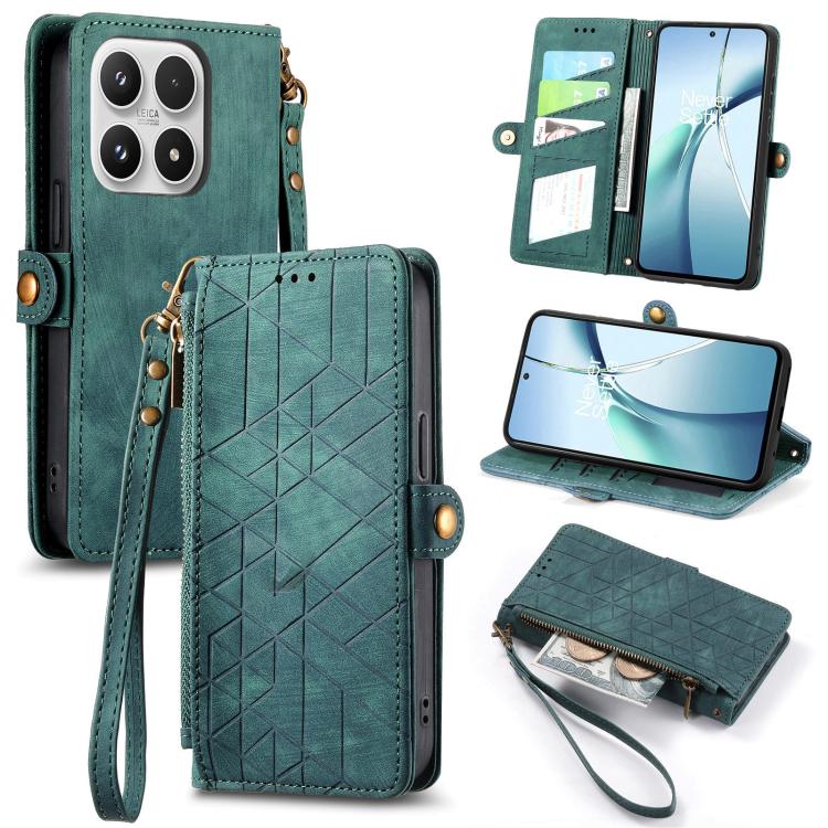 For Xiaomi 17 Geometric Zipper Wallet Side Buckle Leather Phone Case(Green)
For Xiaomi 17 Geometric Zipper Wallet Side Buckle Leather Phone Case(Green)