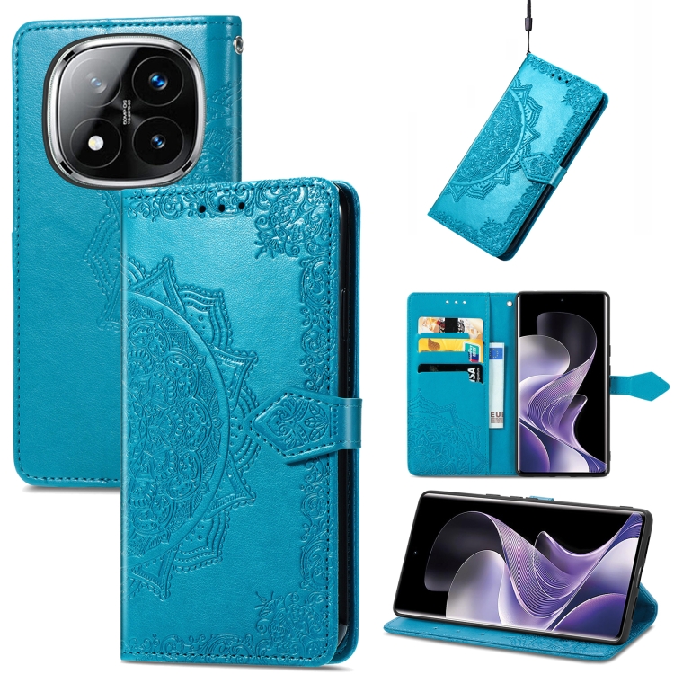 For Xiaomi Redmi Note 14 Pro 5G Mandala Flower Embossed Leather Phone Case(Blue)
For Xiaomi Redmi Note 14 Pro 5G Mandala Flower Embossed Leather Phone Case(Blue)