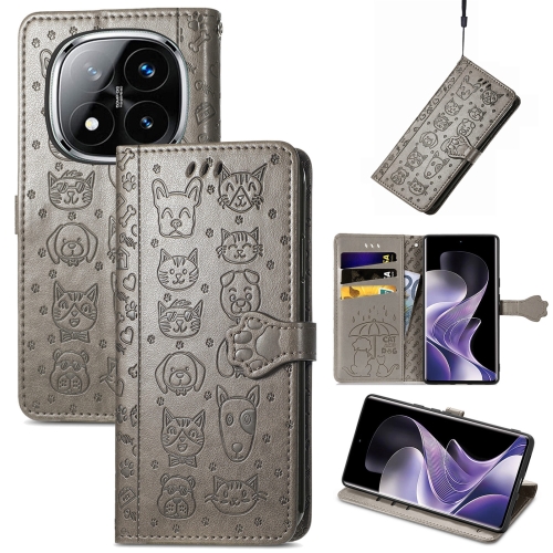 For Xiaomi Redmi Note 14 Pro+ 5G Cat and Dog Embossed Leather Phone Case(Gray)
For Xiaomi Redmi Note 14 Pro+ 5G Cat and Dog Embossed Leather Phone Case(Gray)