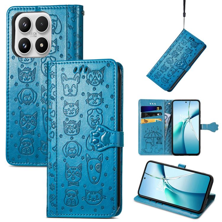 For Xiaomi 17 Cat and Dog Embossed Leather Phone Case(Blue)
For Xiaomi 17 Cat and Dog Embossed Leather Phone Case(Blue)