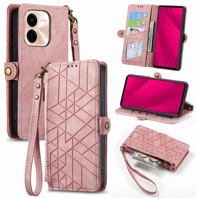 For vivo Y37 Pro Geometric Zipper Wallet Side Buckle Leather Phone Case(Pink)
For vivo Y37 Pro Geometric Zipper Wallet Side Buckle Leather Phone Case(Pink)