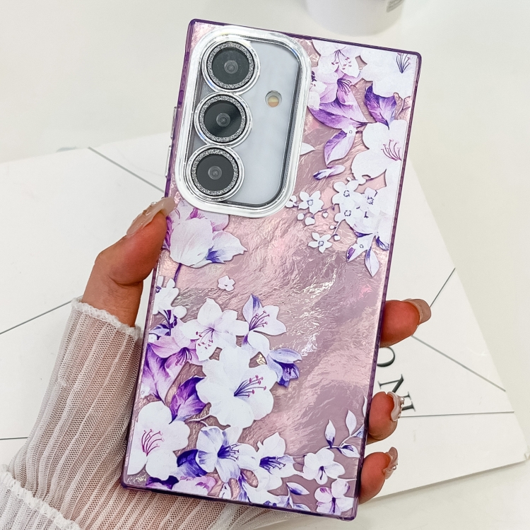 For Samsung Galaxy S25+ 5G Electroplating Flowers Plants Texture TPU Phone Case(Azalea FL4)
For Samsung Galaxy S25+ 5G Electroplating Flowers Plants Texture TPU Phone Case(Azalea FL4)