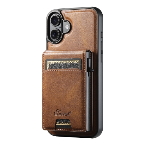 For iPhone 16 Plus Suteni H19 Oil Wax 2-in-1 MagSafe Removable Card Box Back Phone Case(Brown)
For iPhone 16 Plus Suteni H19 Oil Wax 2-in-1 MagSafe Removable Card Box Back Phone Case(Brown)