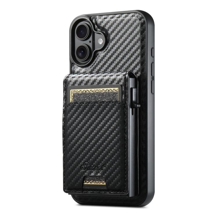 For iPhone 18 Suteni H19 Carbon Fiber Grain 2-in-1 MagSafe Removable Card Box Back Phone Case(Black)
For iPhone 18 Suteni H19 Carbon Fiber Grain 2-in-1 MagSafe Removable Card Box Back Phone Case(Black)