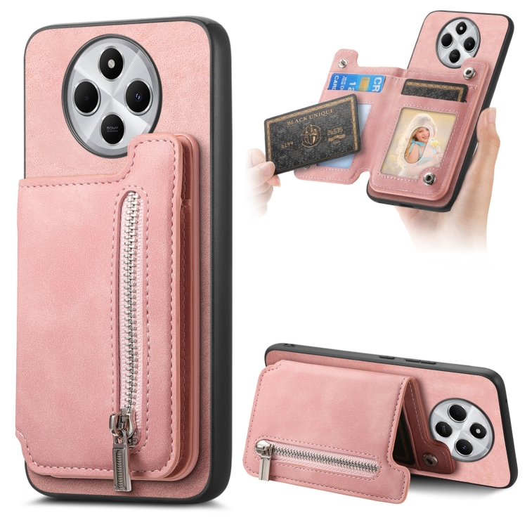 For Redmi 14C 4G Retro MagSafe Zipper Wallet Card Bag Back Phone Case(Pink)
For Redmi 14C 4G Retro MagSafe Zipper Wallet Card Bag Back Phone Case(Pink)