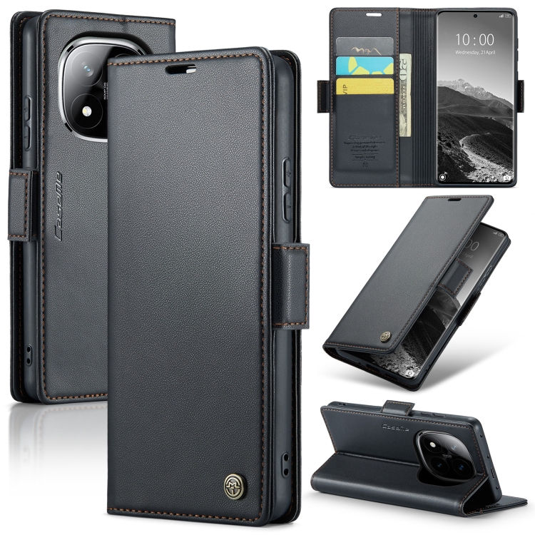 For Redmi Note 14 Pro 5G CaseMe 023 Butterfly Buckle Litchi Texture RFID Anti-theft Leather Phone Case(Black)
For Redmi Note 14 Pro 5G CaseMe 023 Butterfly Buckle Litchi Texture RFID Anti-theft Leather Phone Case(Black)