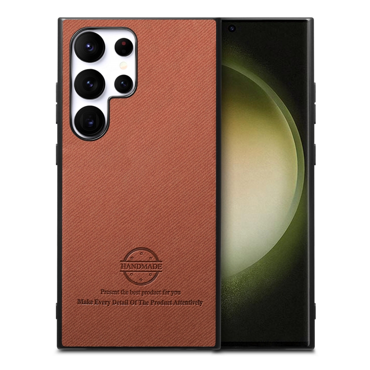 For Samsung Galaxy S23 Ultra 5G Twill Fabric Leather Skin Back Phone Case(Brown)
For Samsung Galaxy S23 Ultra 5G Twill Fabric Leather Skin Back Phone Case(Brown)