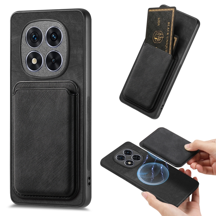For Xiaomi Redmi Note 14 Pro+ 5G Retro Leather Card Bag Magnetic Phone Case(Black)
For Xiaomi Redmi Note 14 Pro+ 5G Retro Leather Card Bag Magnetic Phone Case(Black)