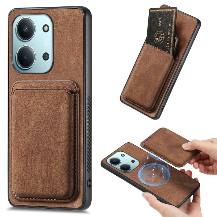 For Redmi 15C 5G / 4G Global 171mm Retro Leather Card Bag Magnetic Phone Case(Brown)
For Redmi 15C 5G / 4G Global 171mm Retro Leather Card Bag Magnetic Phone Case(Brown)