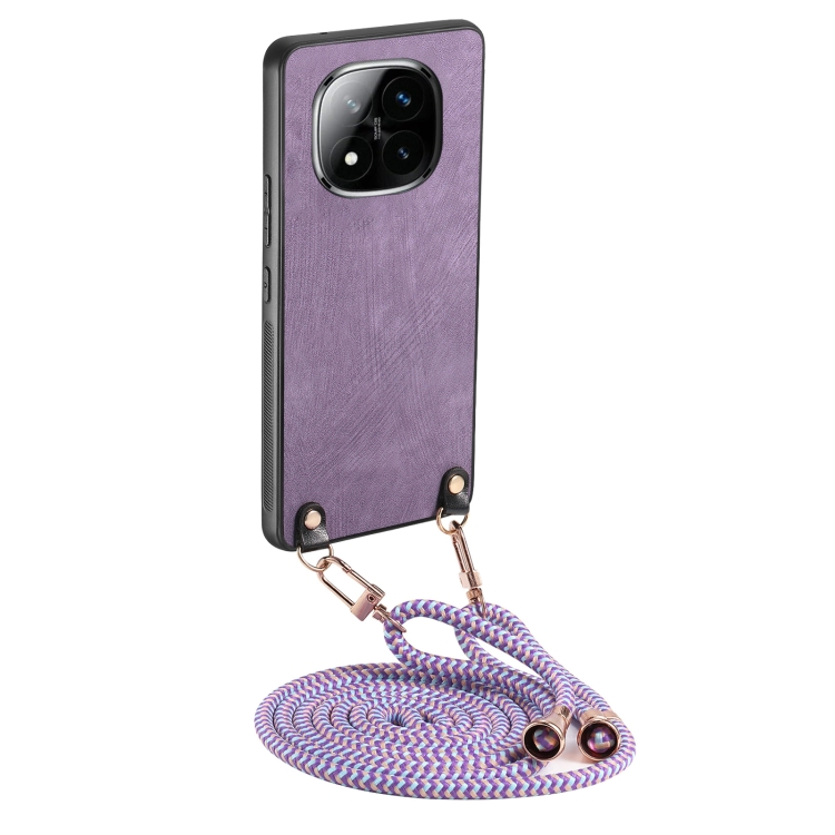 For Xiaomi Redmi Note 14 Pro 5G Vintage Leather PC Back Cover Phone Case with Crossbody Strap(Purple)
For Xiaomi Redmi Note 14 Pro 5G Vintage Leather PC Back Cover Phone Case with Crossbody Strap(Purple)