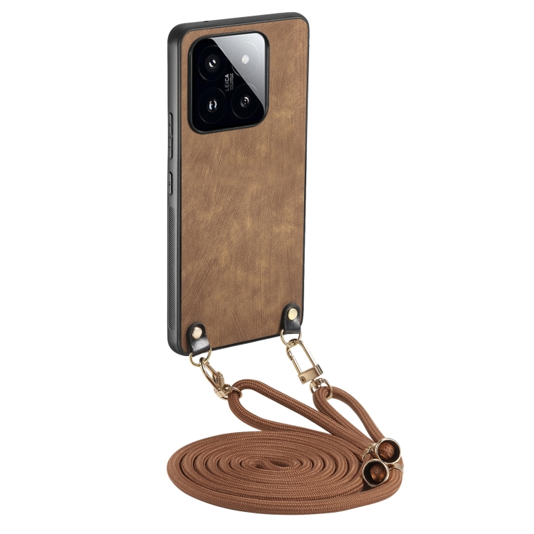 For Xiaomi 14 Vintage Leather PC Back Cover Phone Case with Crossbody Strap(Brown)
For Xiaomi 14 Vintage Leather PC Back Cover Phone Case with Crossbody Strap(Brown)