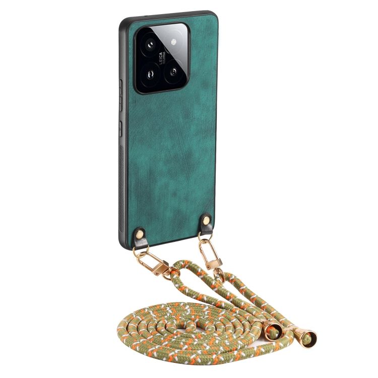 For Xiaomi 14 Vintage Leather PC Back Cover Phone Case with Crossbody Strap(Green)
For Xiaomi 14 Vintage Leather PC Back Cover Phone Case with Crossbody Strap(Green)