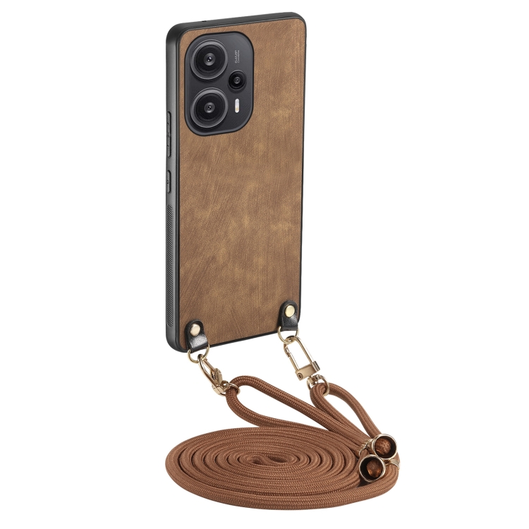 For Xiaomi Redmi Note 12 Turbo Vintage Leather PC Back Cover Phone Case with Crossbody Strap(Brown)
For Xiaomi Redmi Note 12 Turbo Vintage Leather PC Back Cover Phone Case with Crossbody Strap(Brown)