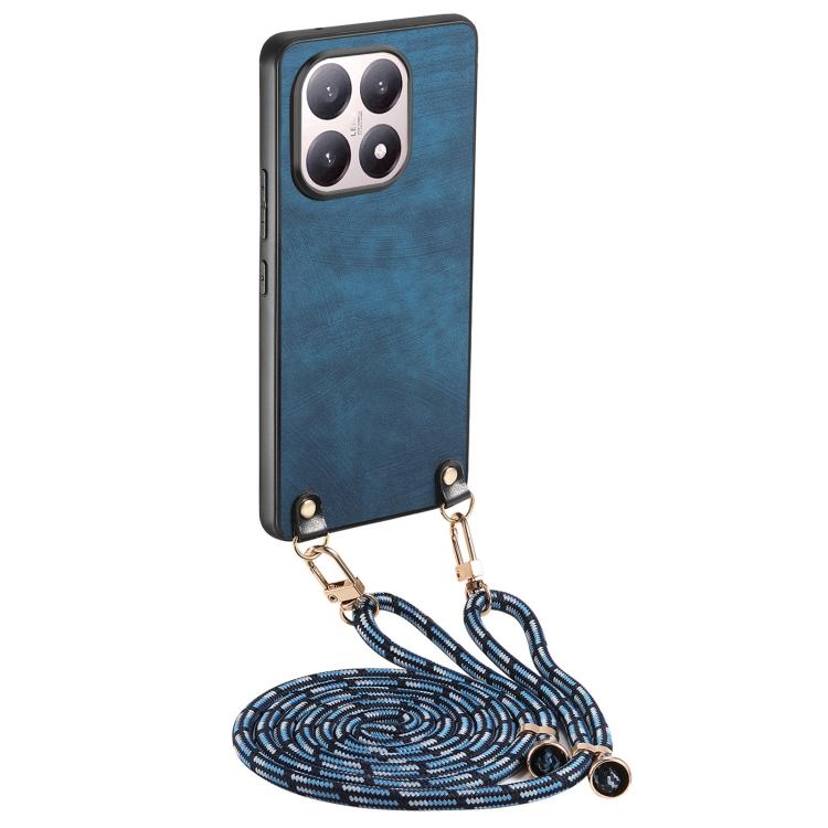 For Xiaomi 15T Vintage Leather PC Back Cover Phone Case with Crossbody Strap(Blue)
For Xiaomi 15T Vintage Leather PC Back Cover Phone Case with Crossbody Strap(Blue)