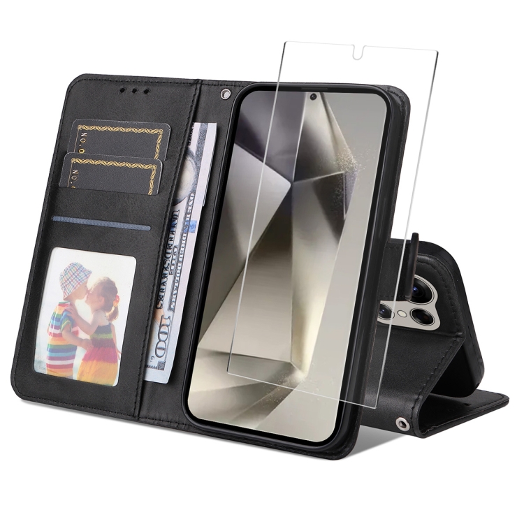 For Samsung Galaxy S24 Ultra 5G ENKAY Card Wallet Calf Texture Leather Phone Case with Screen Film(Black)
For Samsung Galaxy S24 Ultra 5G ENKAY Card Wallet Calf Texture Leather Phone Case with Screen Film(Black)