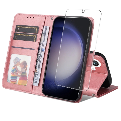For Samsung Galaxy S24+ 5G ENKAY Card Wallet Calf Texture Leather Phone Case with Screen Film(Pink)
For Samsung Galaxy S24+ 5G ENKAY Card Wallet Calf Texture Leather Phone Case with Screen Film(Pink)