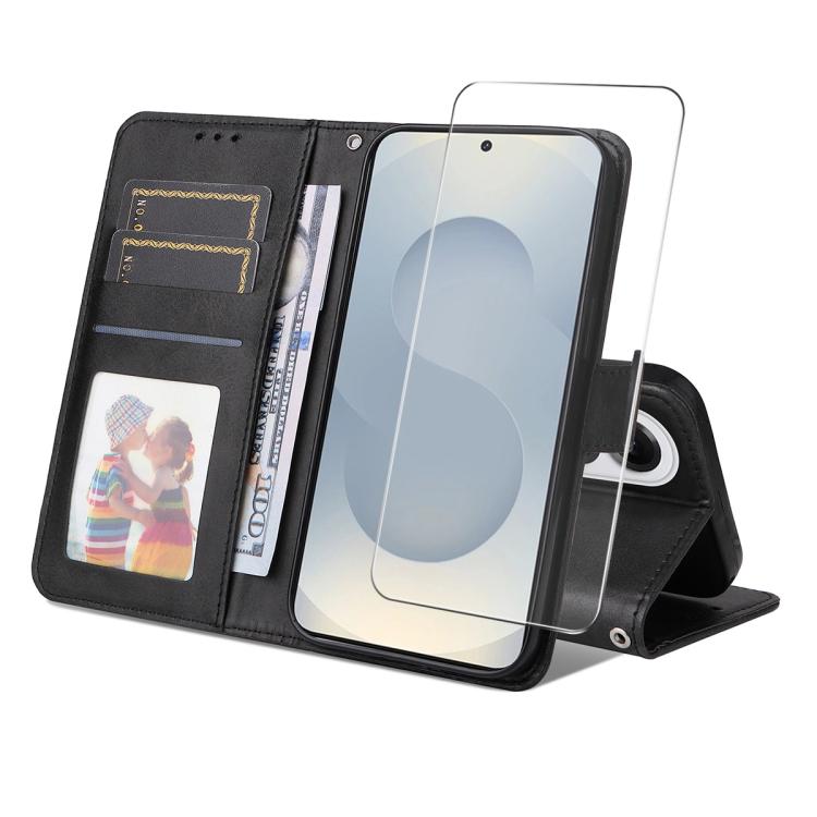 For Samsung Galaxy S25 Edge 5G ENKAY Card Wallet Calf Texture Leather Phone Case with Screen Film(Black)
For Samsung Galaxy S25 Edge 5G ENKAY Card Wallet Calf Texture Leather Phone Case with Screen Film(Black)