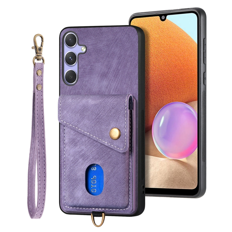 For Samsung Galaxy S25 5G Retro Card Wallet Fold Leather Phone Case with Strap(Purple)
For Samsung Galaxy S25 5G Retro Card Wallet Fold Leather Phone Case with Strap(Purple)