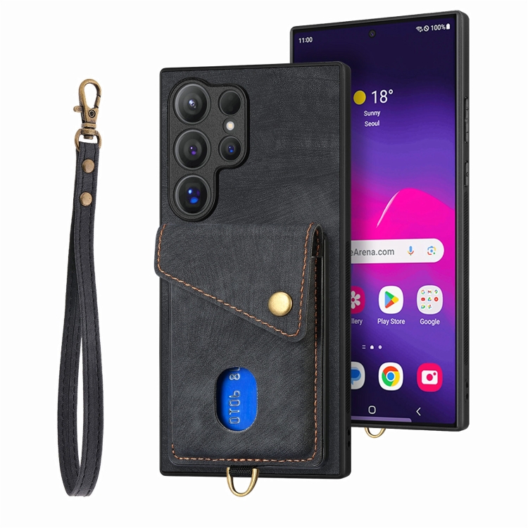 For Samsung Galaxy S25 Ultra 5G Retro Card Wallet Fold Leather Phone Case with Strap(Black)
For Samsung Galaxy S25 Ultra 5G Retro Card Wallet Fold Leather Phone Case with Strap(Black)