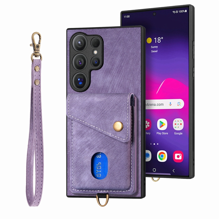 For Samsung Galaxy S25 Ultra 5G Retro Card Wallet Fold Leather Phone Case with Strap(Purple)
For Samsung Galaxy S25 Ultra 5G Retro Card Wallet Fold Leather Phone Case with Strap(Purple)
