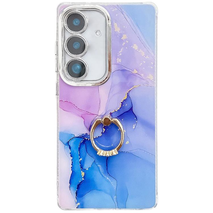 For Samsung Galaxy S25+ 5G Electroplated Marble Texture Ring Holder Phone Case(Purple Blue S18)
For Samsung Galaxy S25+ 5G Electroplated Marble Texture Ring Holder Phone Case(Purple Blue S18)