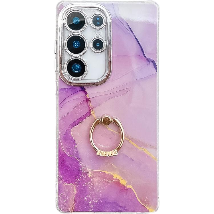 For Samsung Galaxy S25 Ultra 5G Electroplated Marble Texture Ring Holder Phone Case(Gold Purple Red S15)
For Samsung Galaxy S25 Ultra 5G Electroplated Marble Texture Ring Holder Phone Case(Gold Purple Red S15)
