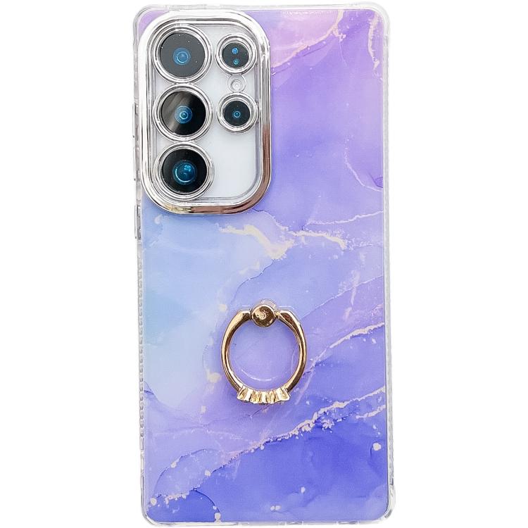 For Samsung Galaxy S23 Ultra 5G Electroplated Marble Texture Ring Holder Phone Case(Blue Purple S10)
For Samsung Galaxy S23 Ultra 5G Electroplated Marble Texture Ring Holder Phone Case(Blue Purple S10)
