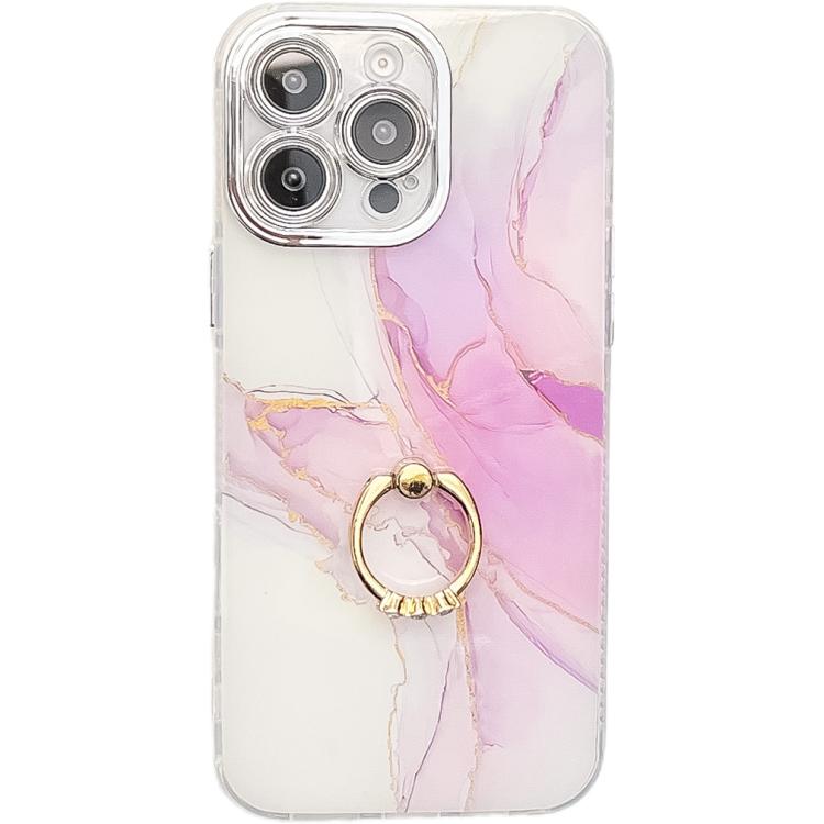 For iPhone 15 Pro Electroplated Marble Texture Ring Holder Phone Case(Light Purple S6)
For iPhone 15 Pro Electroplated Marble Texture Ring Holder Phone Case(Light Purple S6)