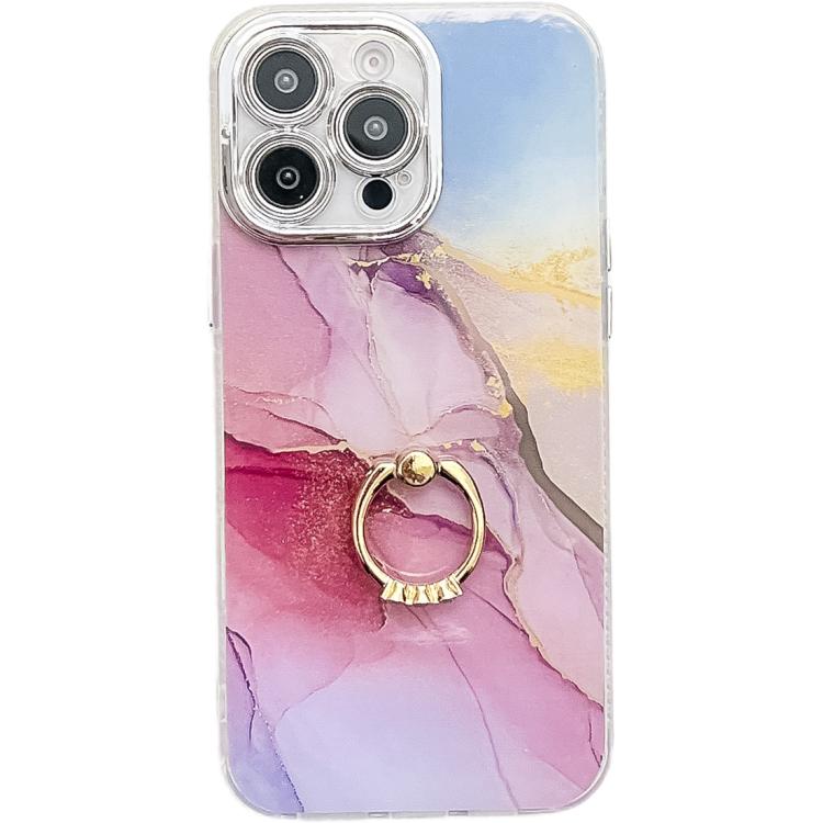 For iPhone 15 Pro Electroplated Marble Texture Ring Holder Phone Case(Gold Pink Red S12)
For iPhone 15 Pro Electroplated Marble Texture Ring Holder Phone Case(Gold Pink Red S12)
