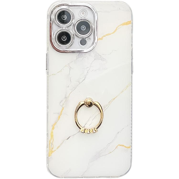 For iPhone 14 Pro Max Electroplated Marble Texture Ring Holder Phone Case(Gold White S1)
For iPhone 14 Pro Max Electroplated Marble Texture Ring Holder Phone Case(Gold White S1)