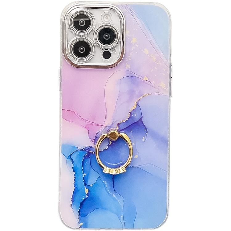 For iPhone 14 Pro Max Electroplated Marble Texture Ring Holder Phone Case(Purple Blue S18)
For iPhone 14 Pro Max Electroplated Marble Texture Ring Holder Phone Case(Purple Blue S18)