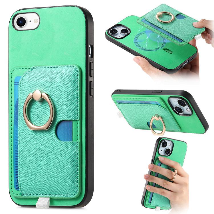 For iPhone 7 / 8 / SE 2022 Retro Cross Leather Ring Side Insert Card Bag MagSafe Phone Case(Green)
For iPhone 7 / 8 / SE 2022 Retro Cross Leather Ring Side Insert Card Bag MagSafe Phone Case(Green)