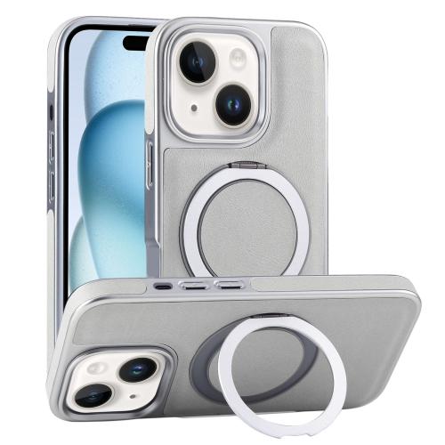 For iPhone 15 Plus Plated Leather Grain Rotation MagSafe Holder Phone Case(Grayish Green)
For iPhone 15 Plus Plated Leather Grain Rotation MagSafe Holder Phone Case(Grayish Green)