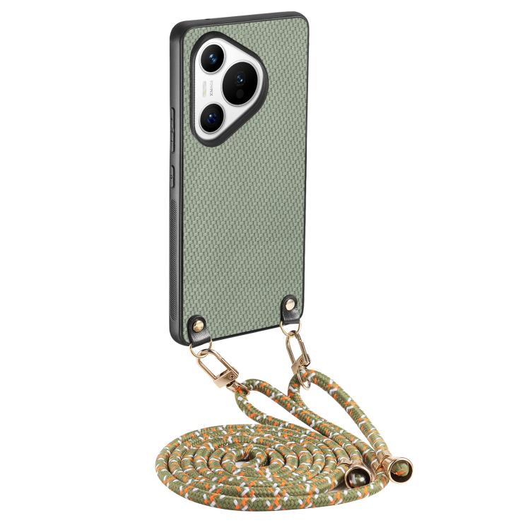 For Huawei Pura 70 Pro+ Carbon Fiber Texture Leather Back Cover Phone Case with Crossbody Strap(Green)
For Huawei Pura 70 Pro+ Carbon Fiber Texture Leather Back Cover Phone Case with Crossbody Strap(Green)
