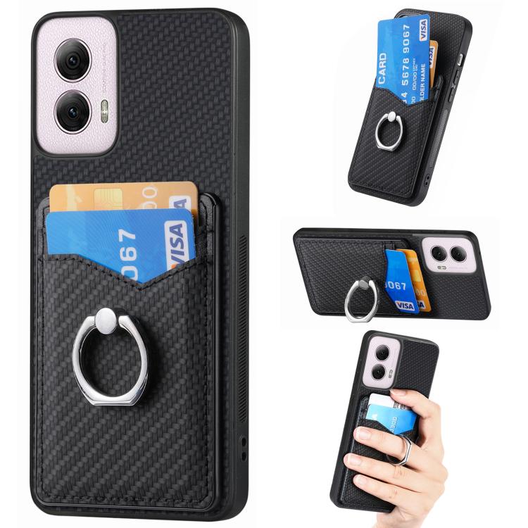 For Motorola Moto G Power 5G 2024 Carbon Fiber Card Wallet Ring Phone Case(Black)
For Motorola Moto G Power 5G 2024 Carbon Fiber Card Wallet Ring Phone Case(Black)