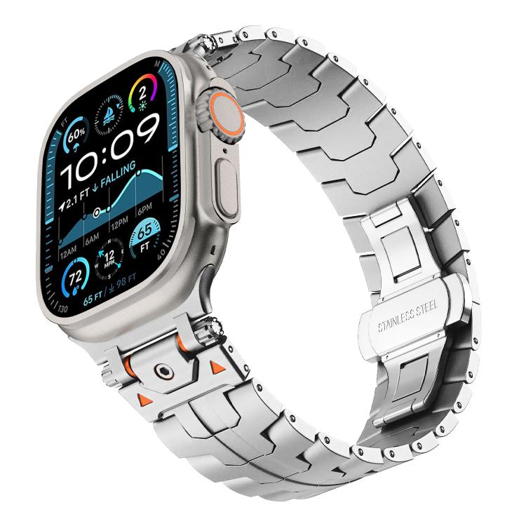 For Apple Watch 46mm / 49mm / 45mm / 44mm Stainless Steel Iron Man Butterfly Buckle Metal Watch Band(Silver)
For Apple Watch 46mm / 49mm / 45mm / 44mm Stainless Steel Iron Man Butterfly Buckle Metal Watch Band(Silver)