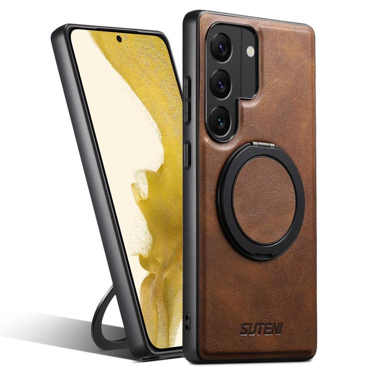 For Samsung Galaxy S22+ 5G Suteni G3 Oil Wax 360 Rotation Holder MagSafe Back Phone Case(Brown)
For Samsung Galaxy S22+ 5G Suteni G3 Oil Wax 360 Rotation Holder MagSafe Back Phone Case(Brown)