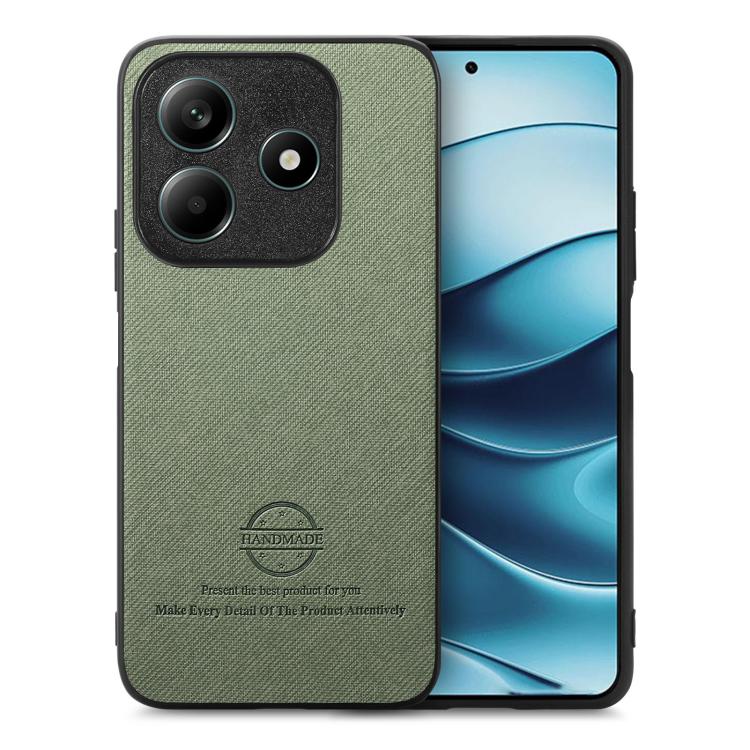 For Redmi Note 14 5G Twill Fabric Leather Skin Back Phone Case(Green) 
For Redmi Note 14 5G Twill Fabric Leather Skin Back Phone Case(Green)