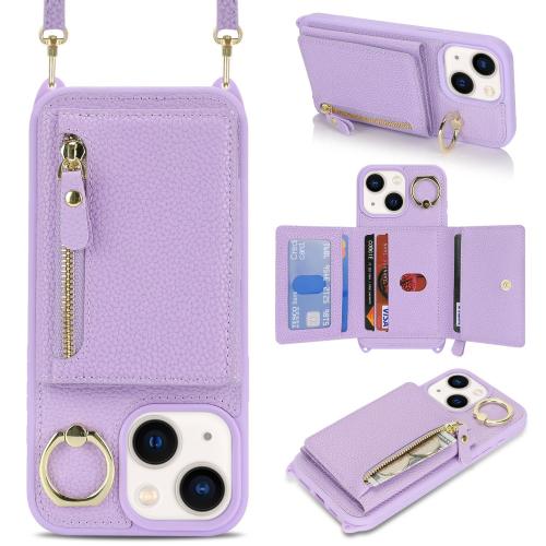 For iPhone 13 mini Crossbody Zipper Wallet Ring Holder Litchi Leather Phone Case(Purple)
For iPhone 13 mini Crossbody Zipper Wallet Ring Holder Litchi Leather Phone Case(Purple)