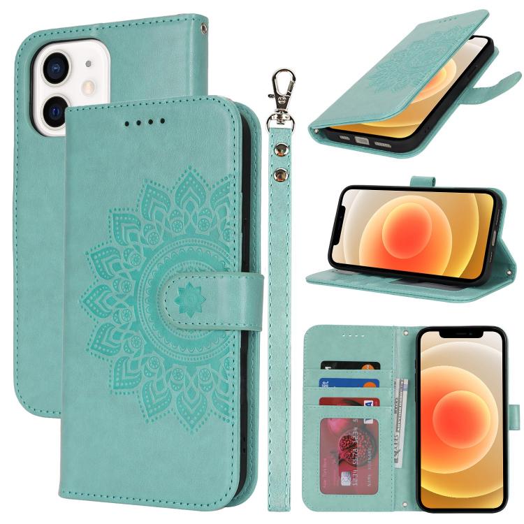 For iPhone 12 mini Double Fold Printed Embossing Leather Phone Case(Mint Green)
For iPhone 12 mini Double Fold Printed Embossing Leather Phone Case(Mint Green)