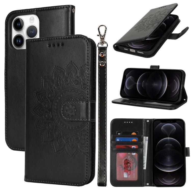 For iPhone 12 / 12 Pro Double Fold Printed Embossing Leather Phone Case(Black)
For iPhone 12 / 12 Pro Double Fold Printed Embossing Leather Phone Case(Black)