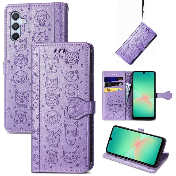 For Samsung Galaxy A26 5G Cat and Dog Embossed Leather Phone Case(Purple)
For Samsung Galaxy A26 5G Cat and Dog Embossed Leather Phone Case(Purple)